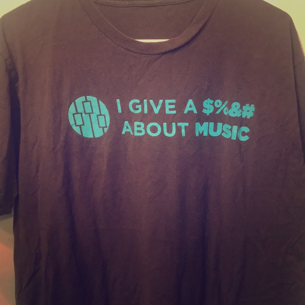 Tshirt I give a -bleep- about music